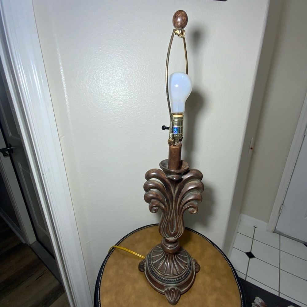 Tuscan Style Bronze Acanthus Table Lamp 27” No Shade - Picture 8 of 13